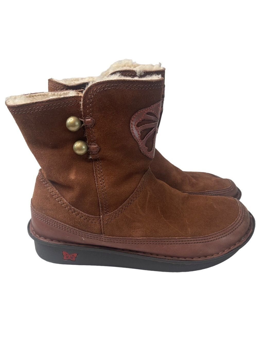 Alegria ASP-6126 Aspen Size 11 Brown Suede Sherpa Lined Wedge Sole Winter Boots